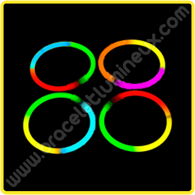 Bracelets luminescents fluorescents Kaboom, choix de couleurs, paq. 3